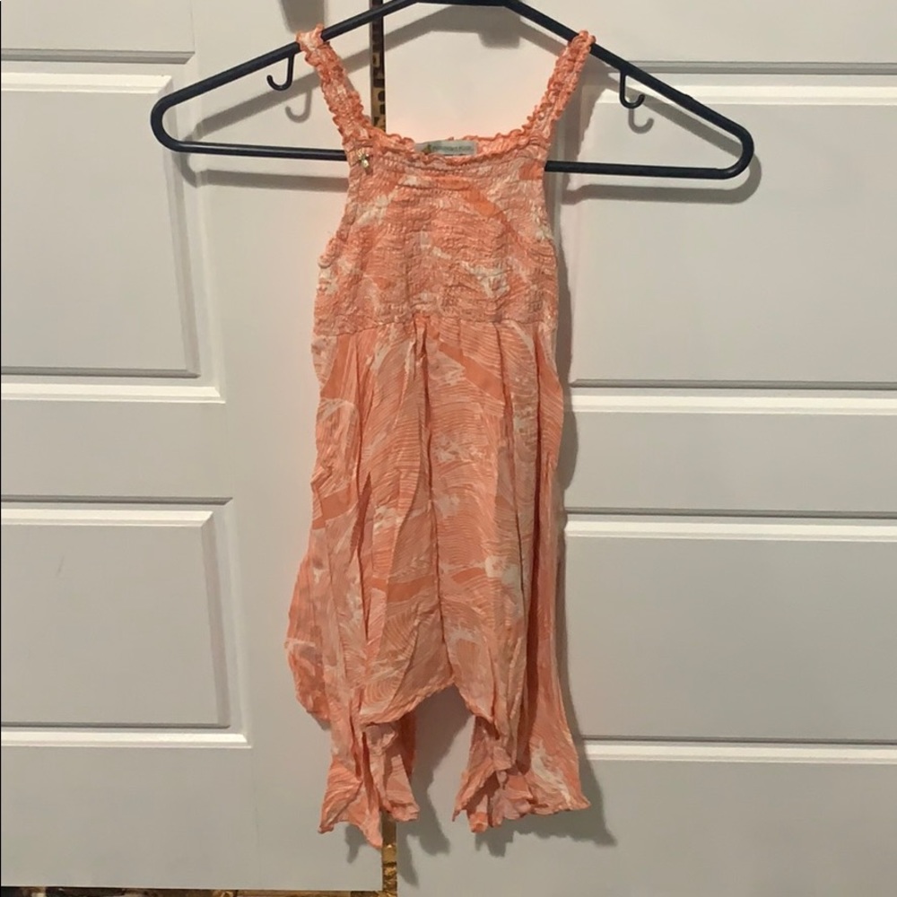 Girls 5/6 Peach maxi high low dress